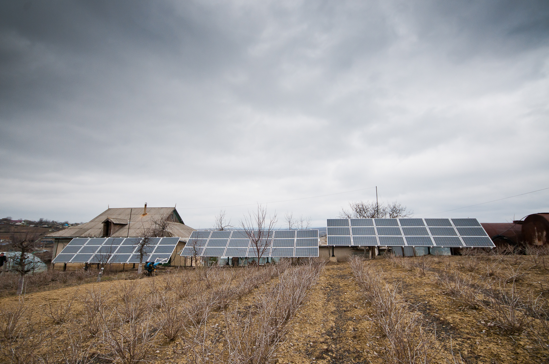 Mounted solar panels at Ocara Stefan Dumitru Farm, Moldova
